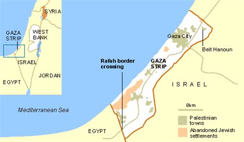 map of rafah crossing